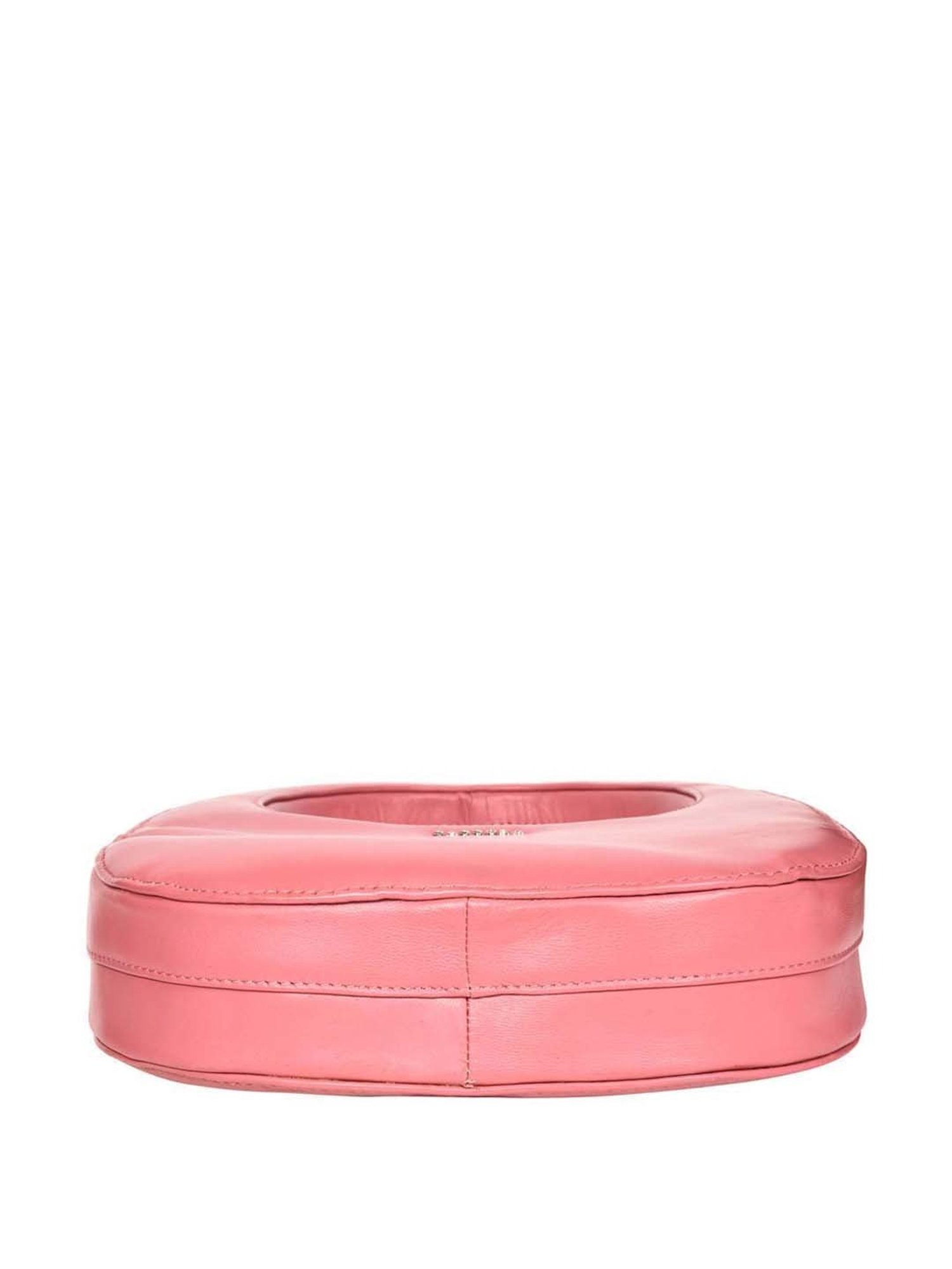 SASSORA Pink Solid Medium Hobo Shoulder Bag