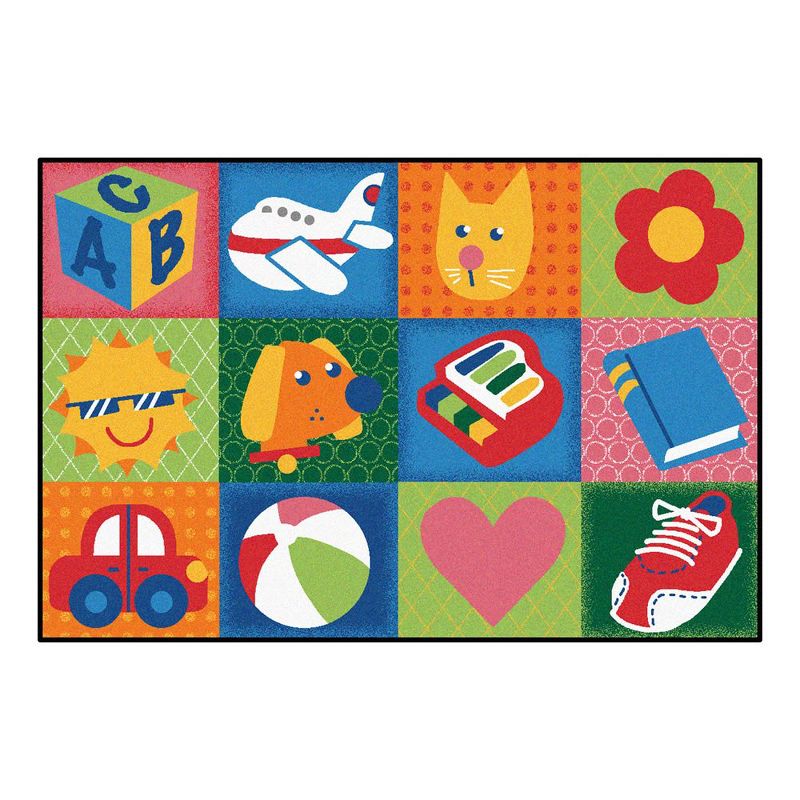 4'x6' Rectangle Woven Animal Icon Area Rug Multicolored - Carpets For Kids