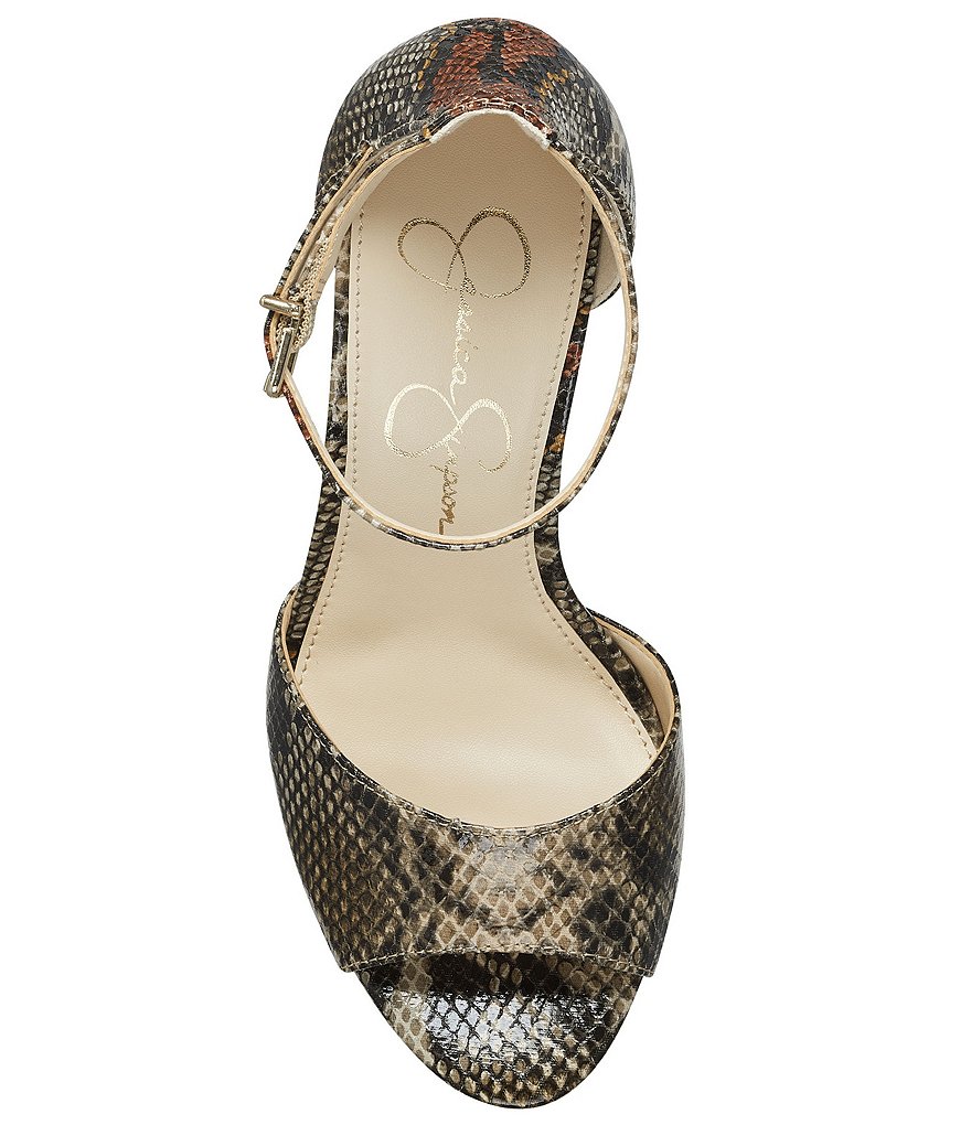 Jessica Simpson Daisile Snake Print Ankle Strap Dress Sandals