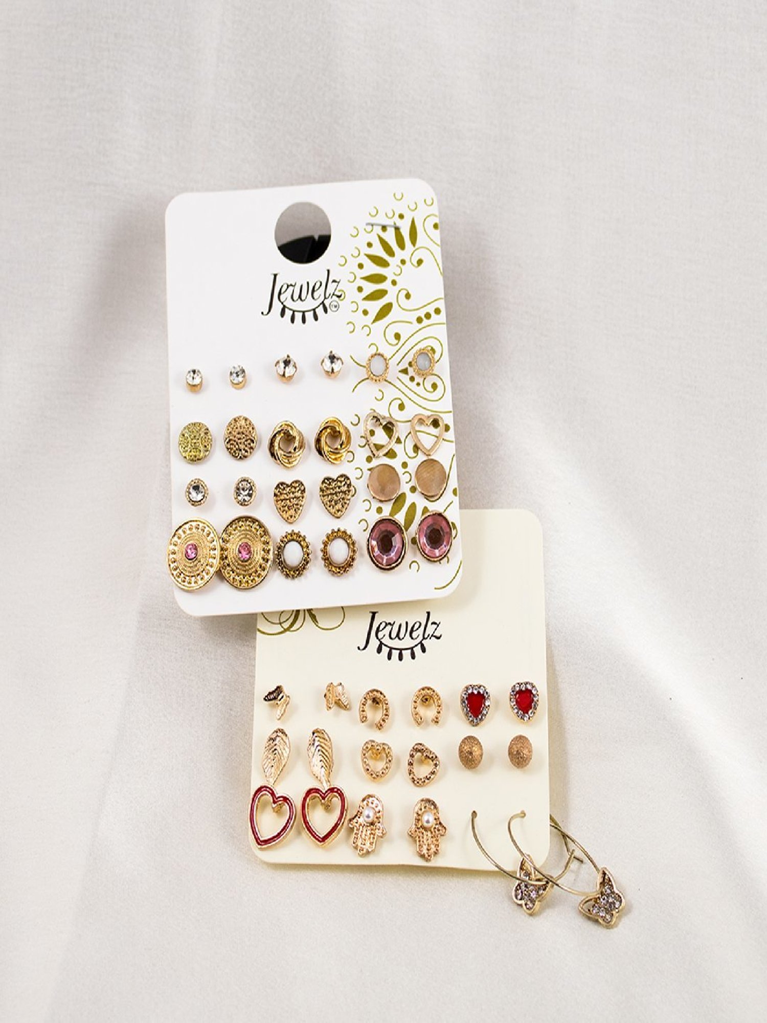 Jewelz Fashion Silver Plated Hoop & Studs Earring Set Pack of 21