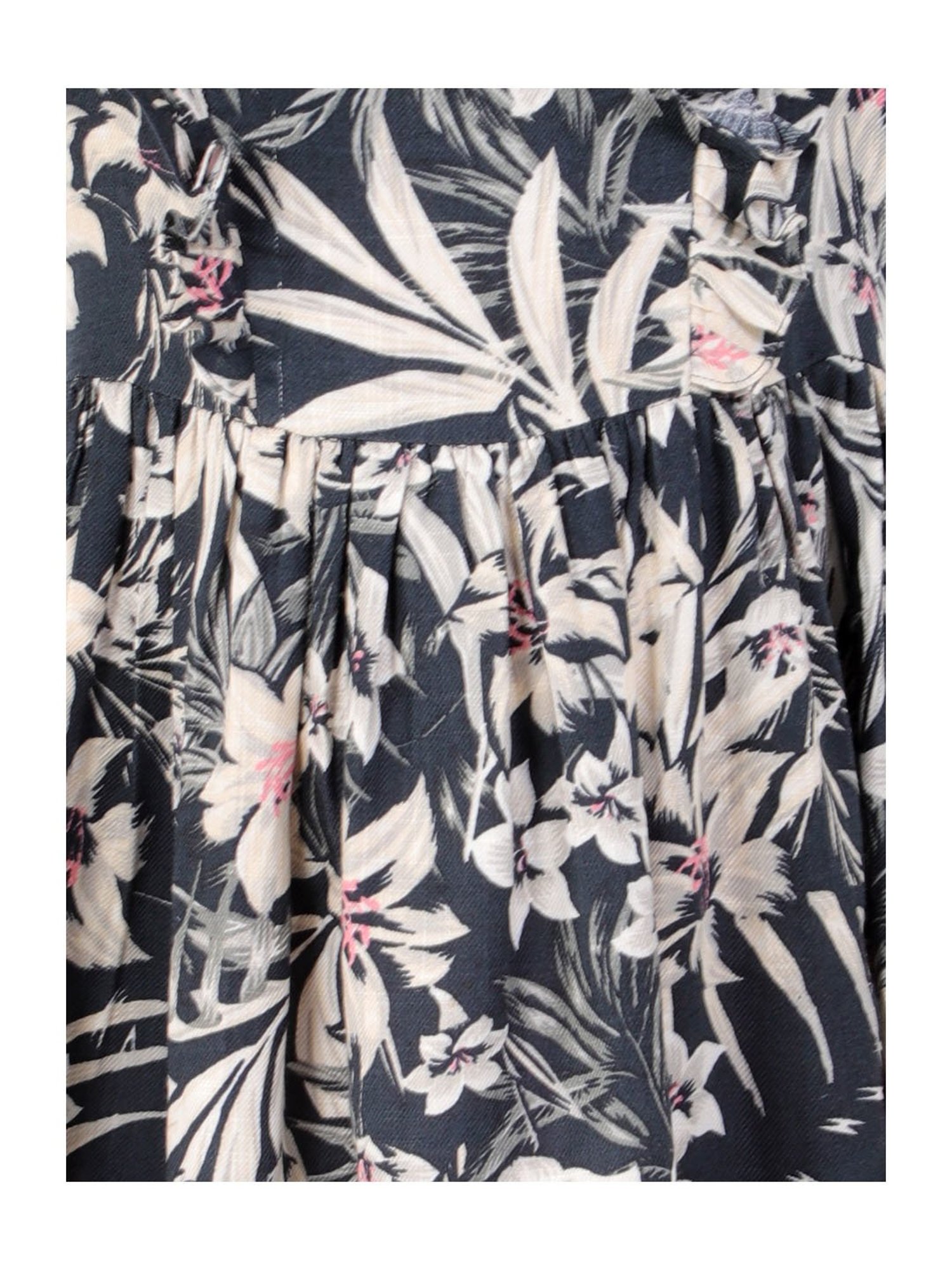 Lil Drama Kids Navy Floral Print Full Sleeves Dress