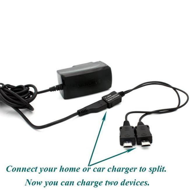 Micro USB Charger Splitter 2-Port Y Adapter Converter N1W for Samsung Galaxy J3 J5 J7, Note 3 4 5 Edge, S5 S6 Edge Edge+ S7 Edge, Tab 4 NOOK 10.1 (SM-T530) 7.0 (SM-T230) E NOOK 9.6 (SM-T560)