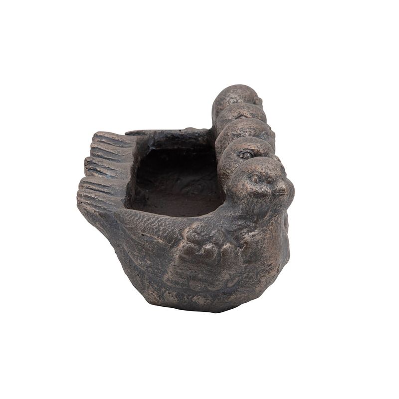 17" Resin Five Birds Planter Bronze - Sagebrook Home
