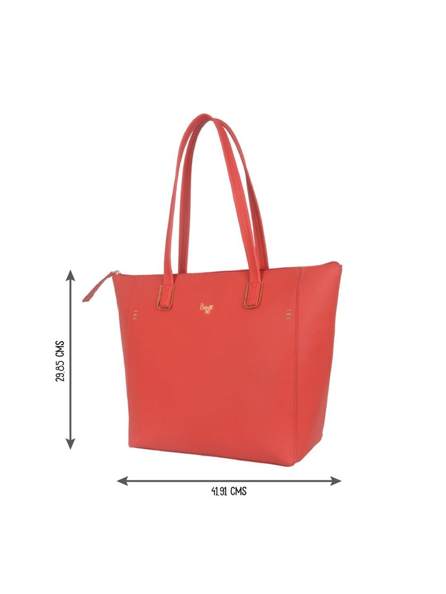Baggit Baelfire Arabia Red PU Solid Tote Handbag