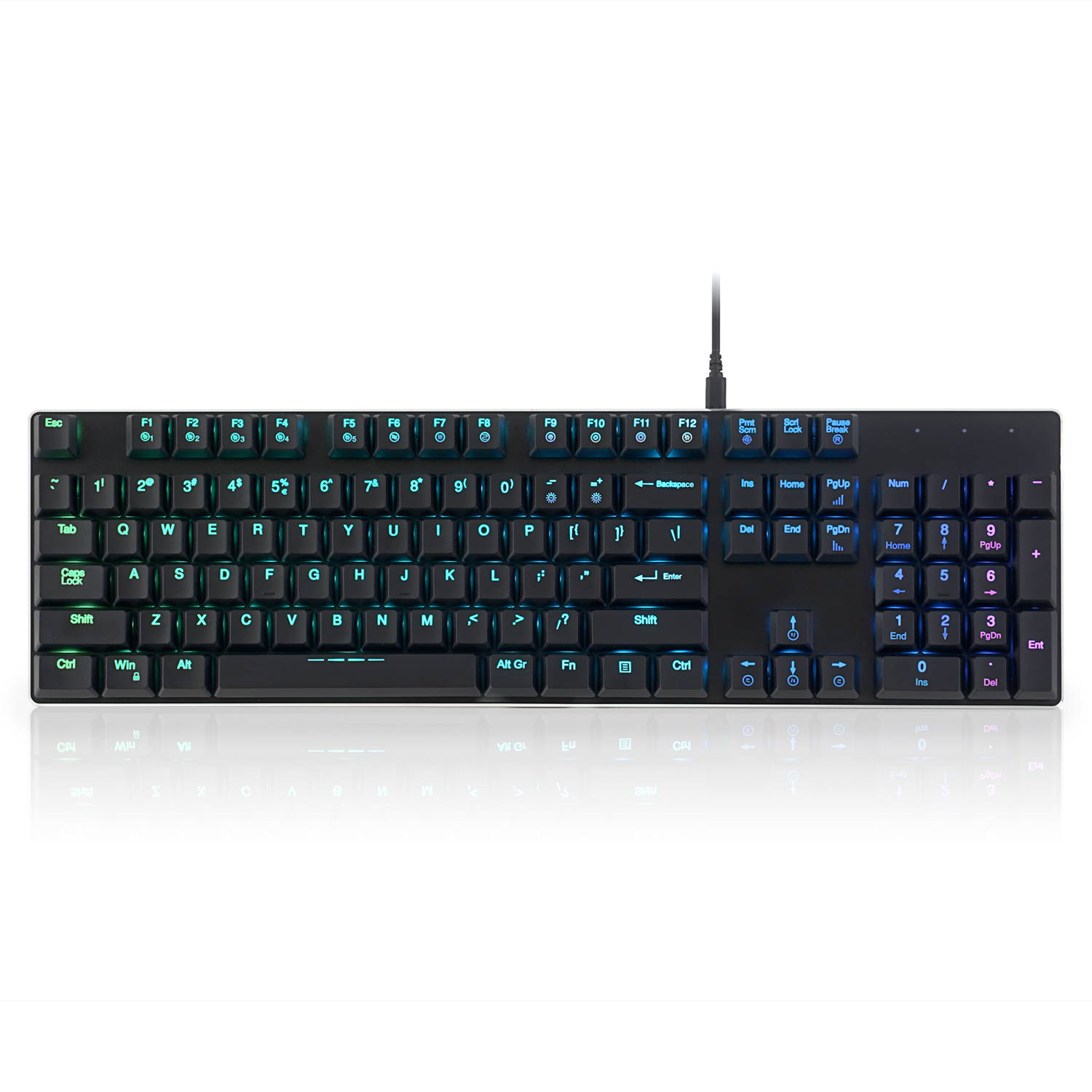 Perixx PERIBOARD-328 Full-Size Mechanical Keyboard with Kailh Low Profile Brown Switch, RGB Backlighting, Black