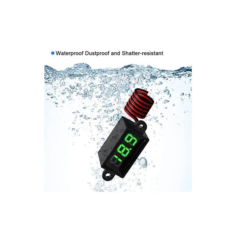 Mini Digital DC Voltmeter 0.28 Inch Two-Wire 3.0V-30V Digital DC Waterproof, Dustproof and Drop Resistant Voltmeter Display Voltage Tester Meter 3 Colours(Red, Green, Yellow)