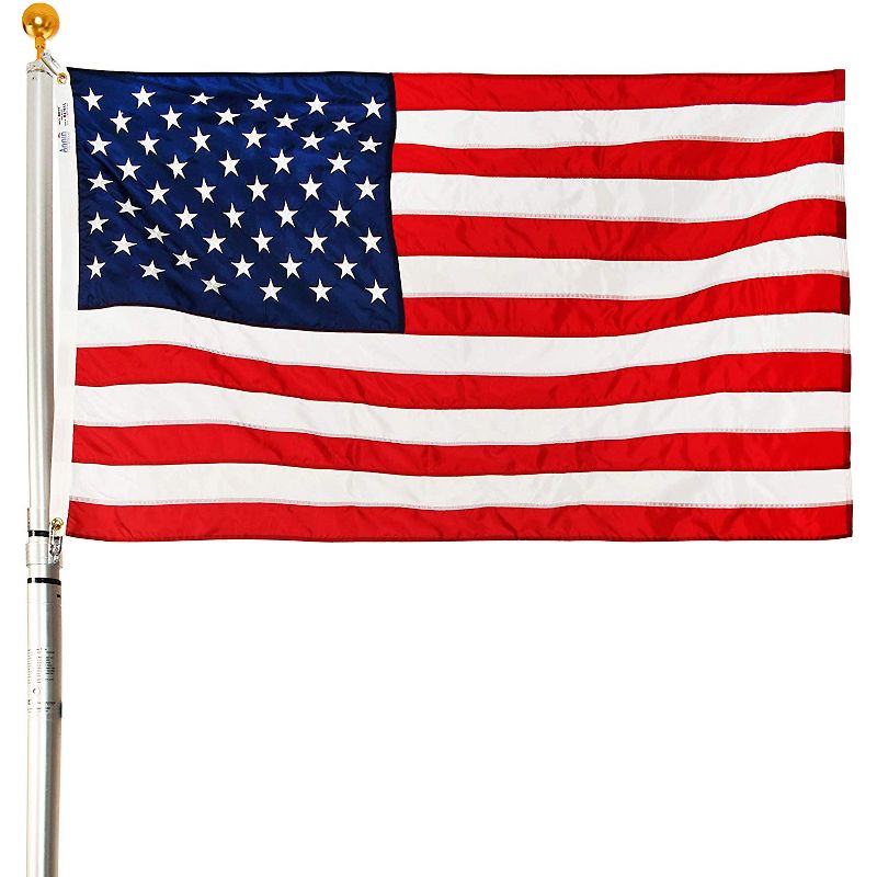 EZPOLE Flagpoles Residential 21 Feet Outdoor Adjustable Telescoping Liberty Flagpole with American Flag