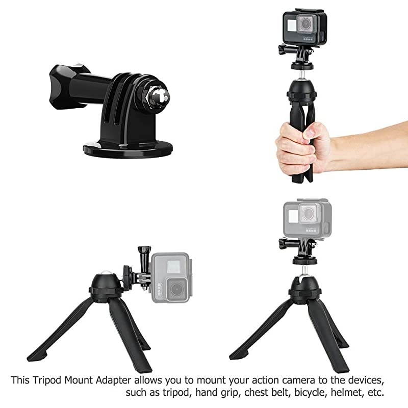 Cell Phone Tripod Stand with Cold Shoe, Tabletop Tripod with 360 Degree Ball Head, Small Vlog Handheld Tripod for iPhone Android Phone Smartphone Sports Action Camera Recorder & Compact Camera