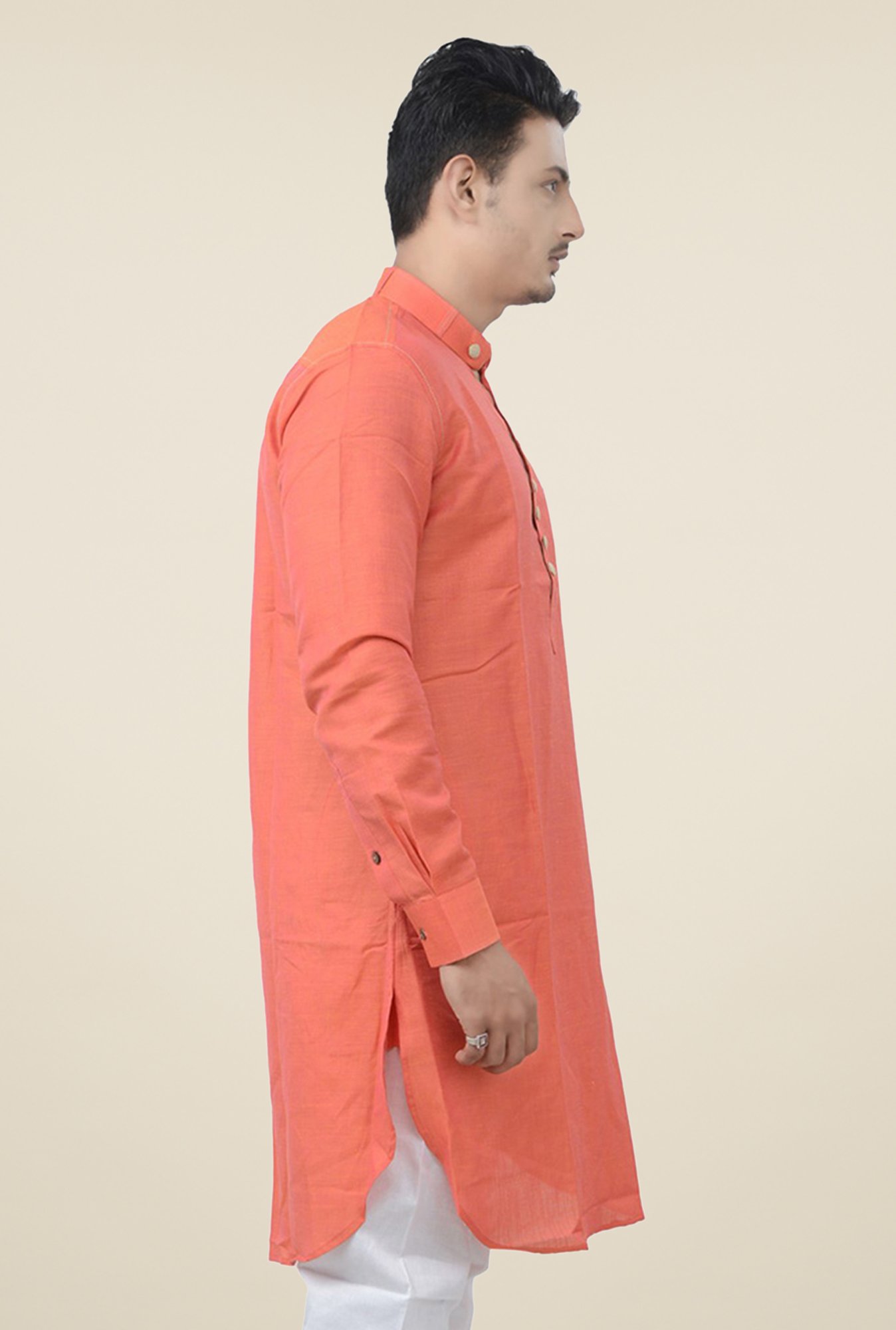 Manyavar Coral Solid Pattern Kurta