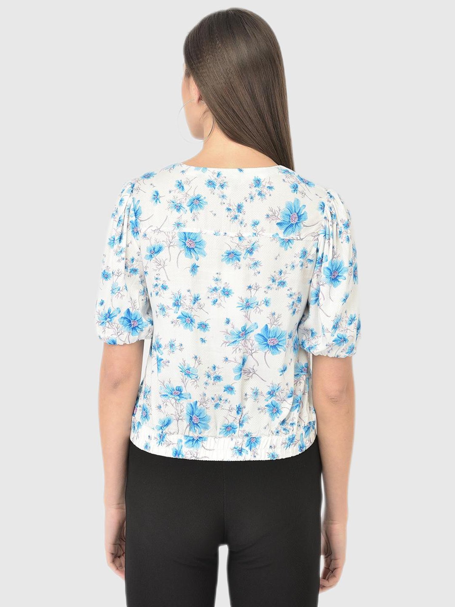 Latin Quarters White Floral Print Top