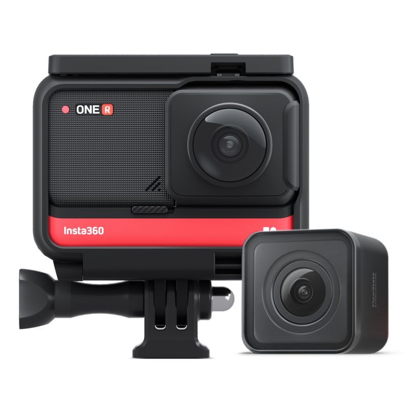 Insta360 ONE R Twin Edition Dual Lenses Anti-shake  Sports Action Camera (5.7K 360&deg; Panorama Lens + 4K Wide Angle Lens) 5M Body Waterproof Supports FlowState Stabilization  Hyperlapse Voice Control