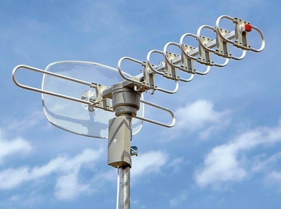150 Miles Outdoor Amplified Motor Antenna Digital TV Long Range HD VHF/UHF
