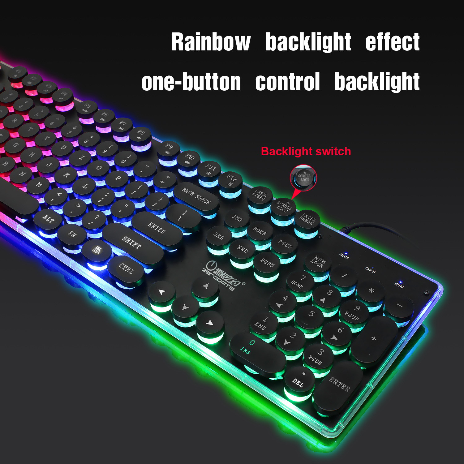 Rainbow backlit gaming keyboard set colorful glowing gaming mouse wired keyboard