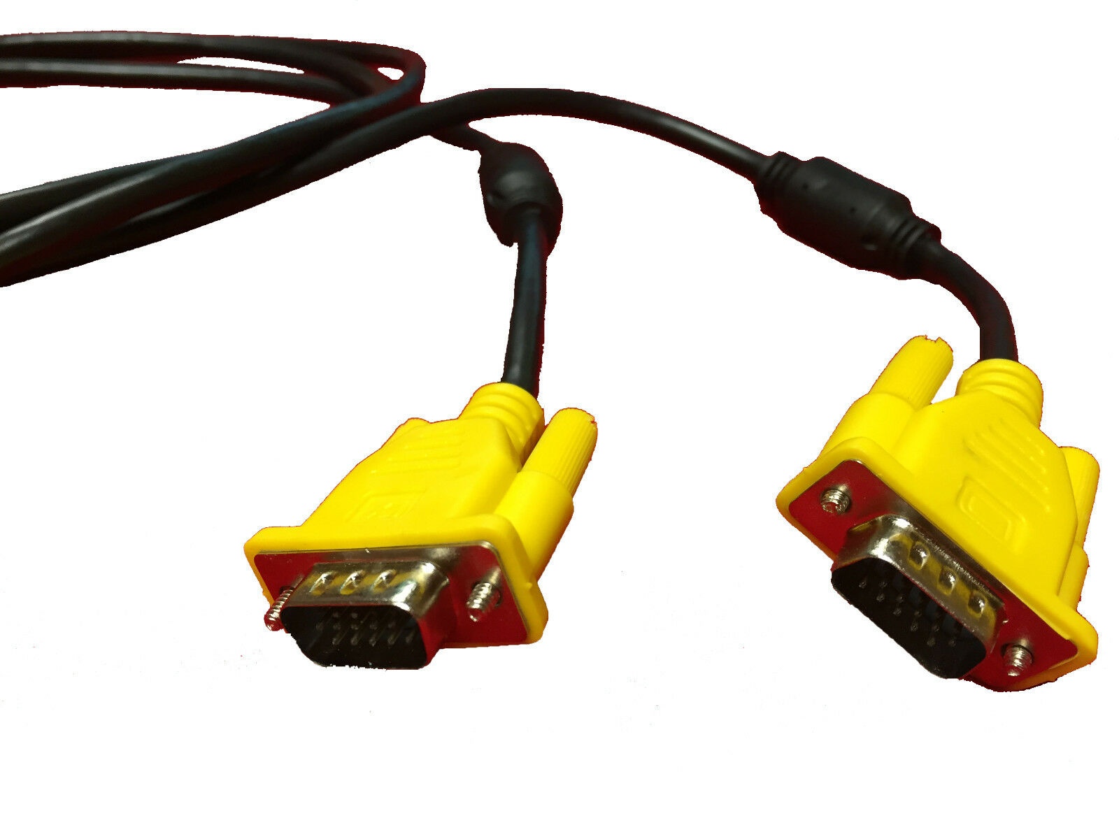 YELLOW 15 Pin SVGA VGA Male to MALE M-M PC Monitor TV Cable Support Full HD1080p