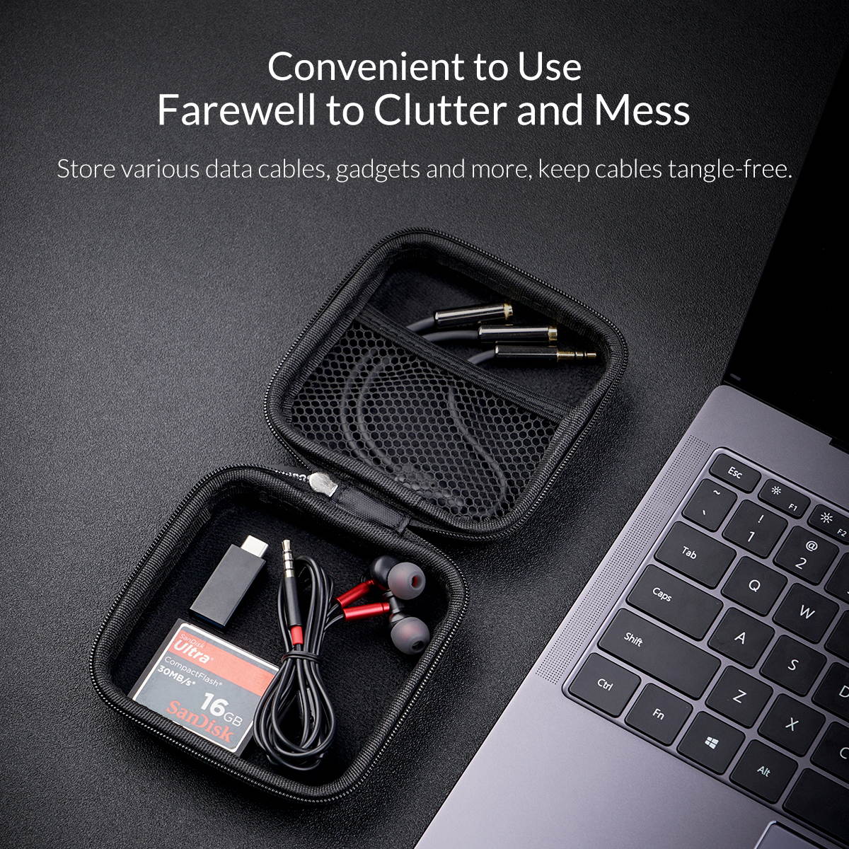 ORICO Mini Accessories Storage Bag For Earphone Headphone Charger Cable Organize Anti-Shock, Waterproof/Underwater, Water-Resistant  PH-EH1