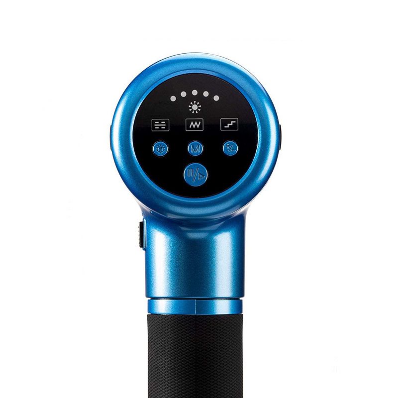 Lifepro LPFSNFXBLU Fusion FX Heated Quiet Electric Handheld Deep Muscle Tissue Percussion Massage Therapy Gun Machine with 5 Attachments, Blue