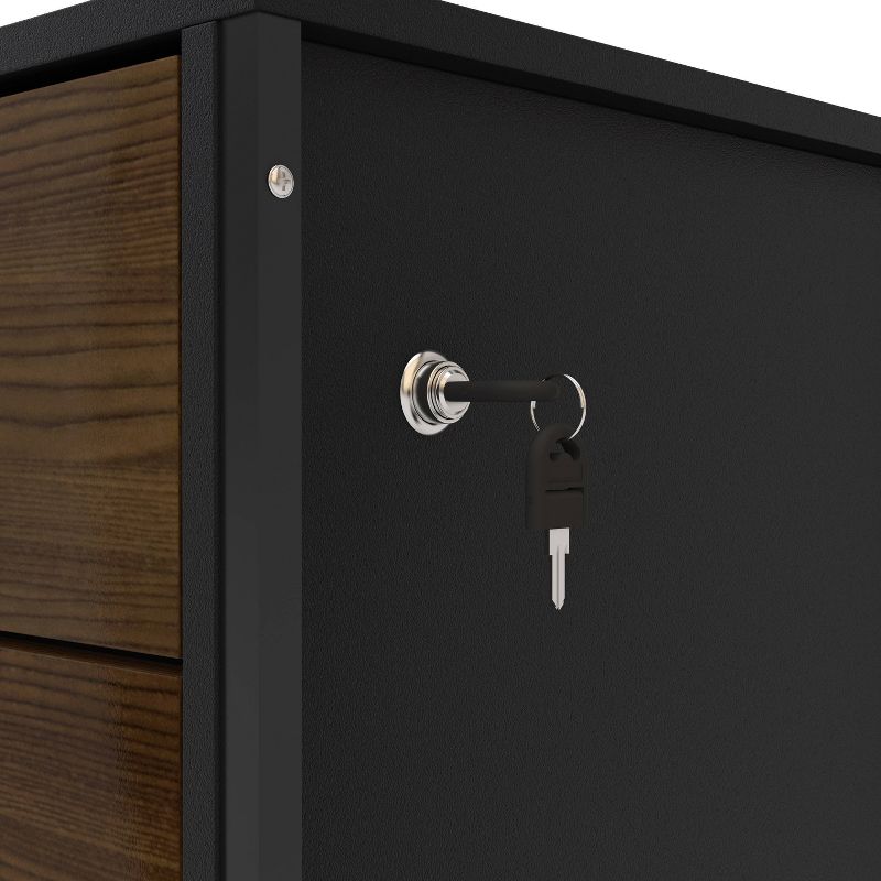 Mallorca 3 Drawer Cabinet Black/Dark Brown - Chique
