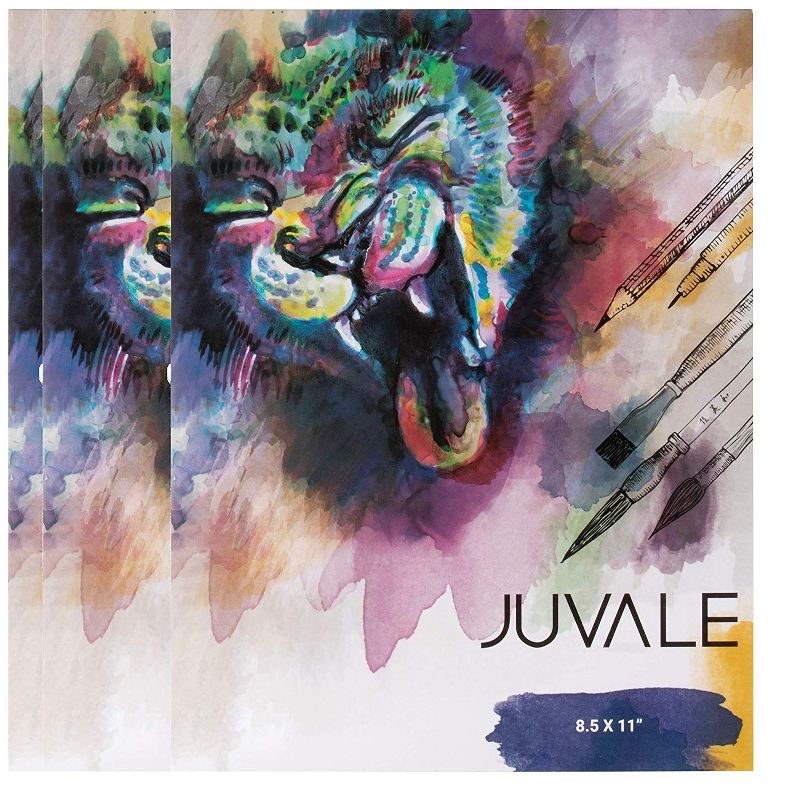 Juvale 3-Pack 25 Sheets A4 Watercolor Canvas Paper Pads for Artists & Painters, Letter Size 8.5 x 11 in