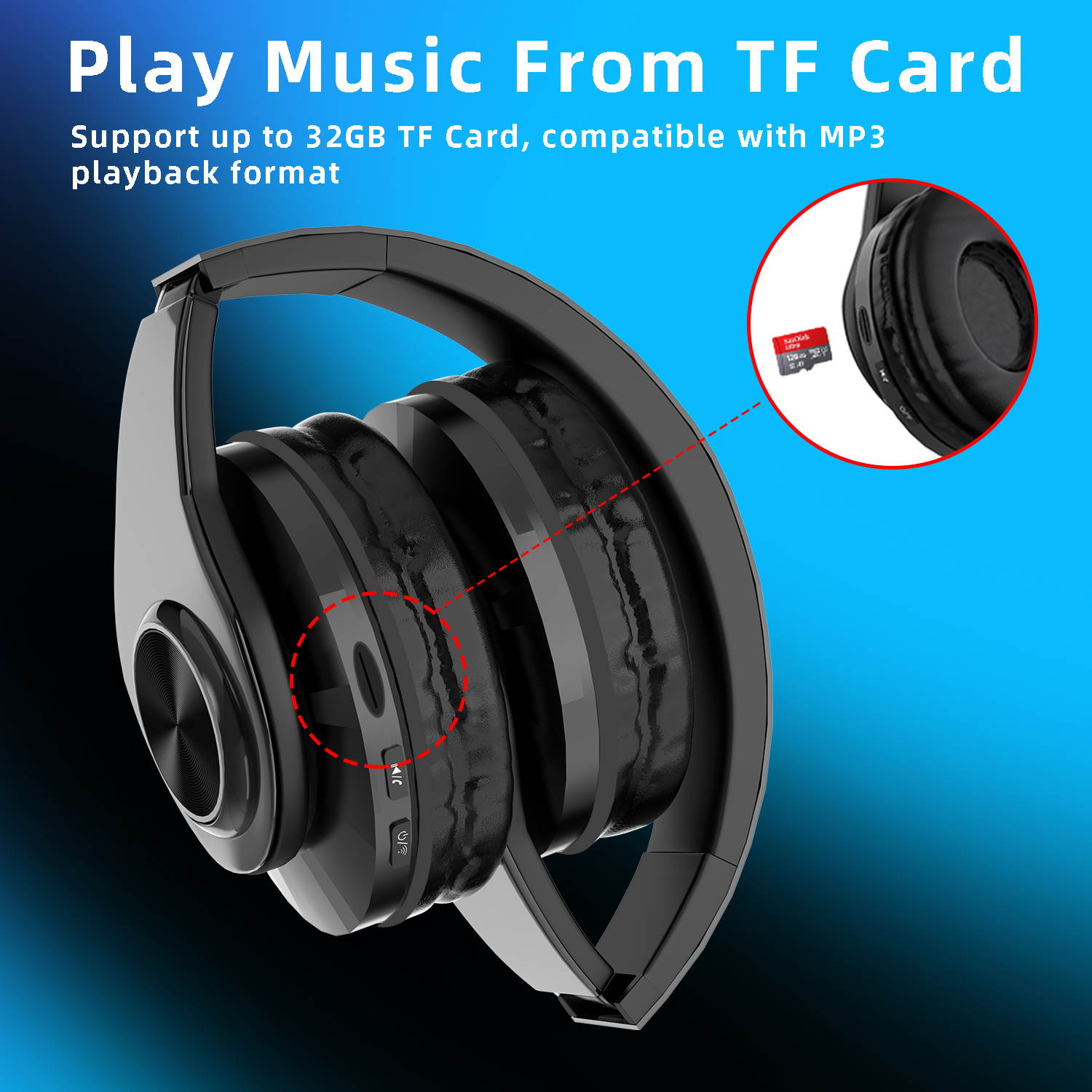 Donwell Wireless Pro Gaming Headset W/ Mic Headphones for PS5 PS4 Xbox One PC Microphone, Foldable Headphones Wireless Headset Over Ear Noise Reduction Earphone Stereo