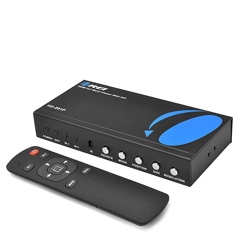 HD201P 2 X 1 High Speed HDMI Switcher with IR Remote RS232 Supports 3D 1080P with Picture in Picture