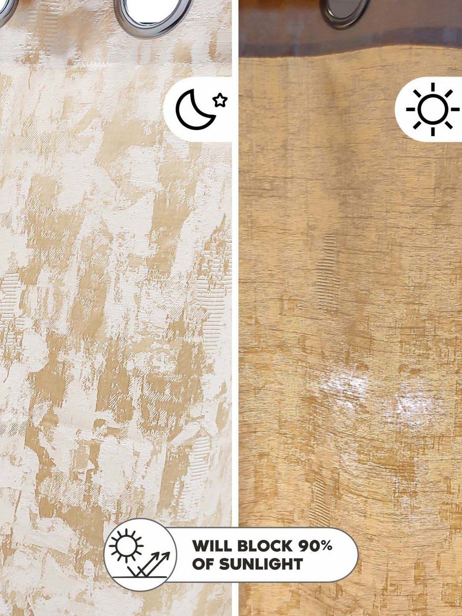 Bianca HOUSE OF LUX Beige Faux Silk 5 Ft. Window Curtain - Set of 2