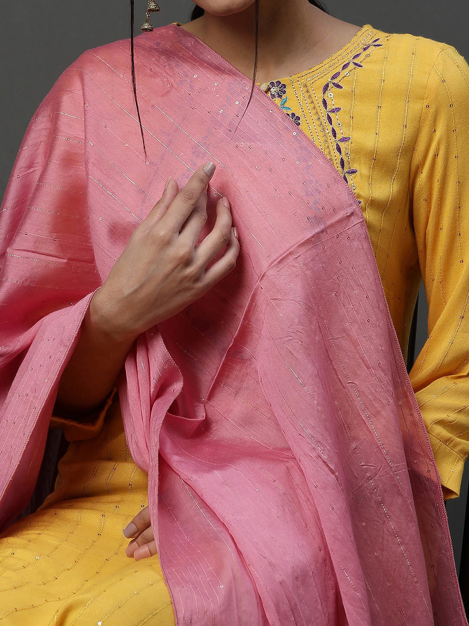 Stylum Red Plain Dupatta