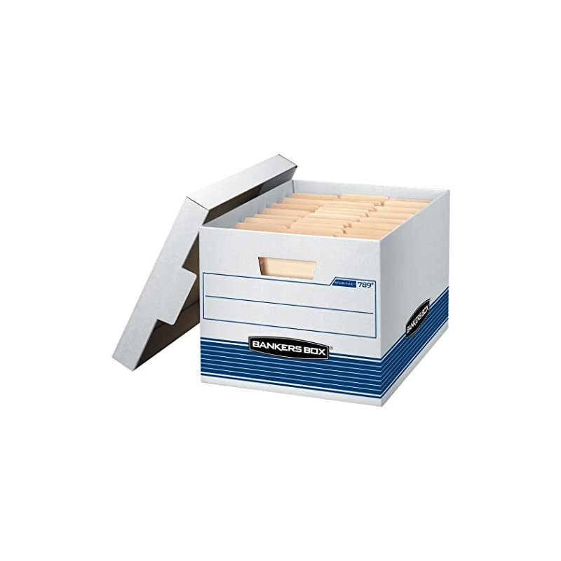 STOR/File Medium-Duty Storage Boxes, Quick Set-Up, Lift-Off Lid, Letter/Legal, 4 Pack (0078907)