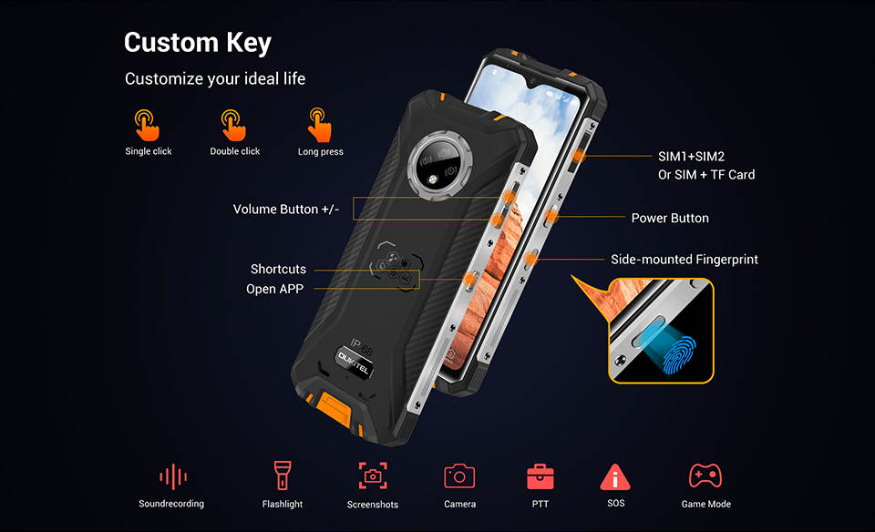 OUKITEL WP8 Pro Rugged Smartphone, 6.49&rdquo; Display, 4GB 64GB Dual SIM IP68 Waterproof Unlocked Cell Phones, 16MP Triple Camera Android 10, 5000mAh Battery Face/Fingerprint ID