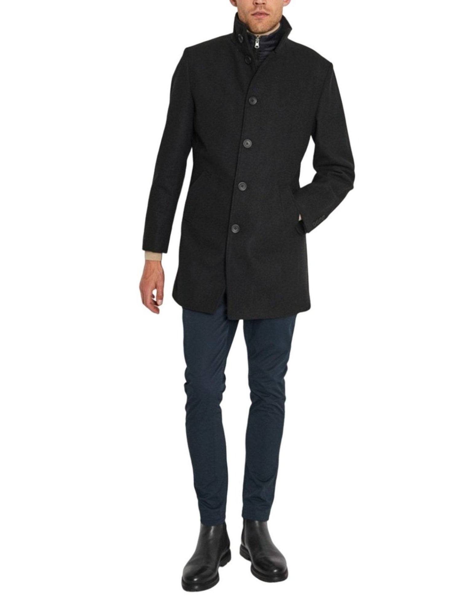 Bruun & Stengade Black Slim Fit Coats