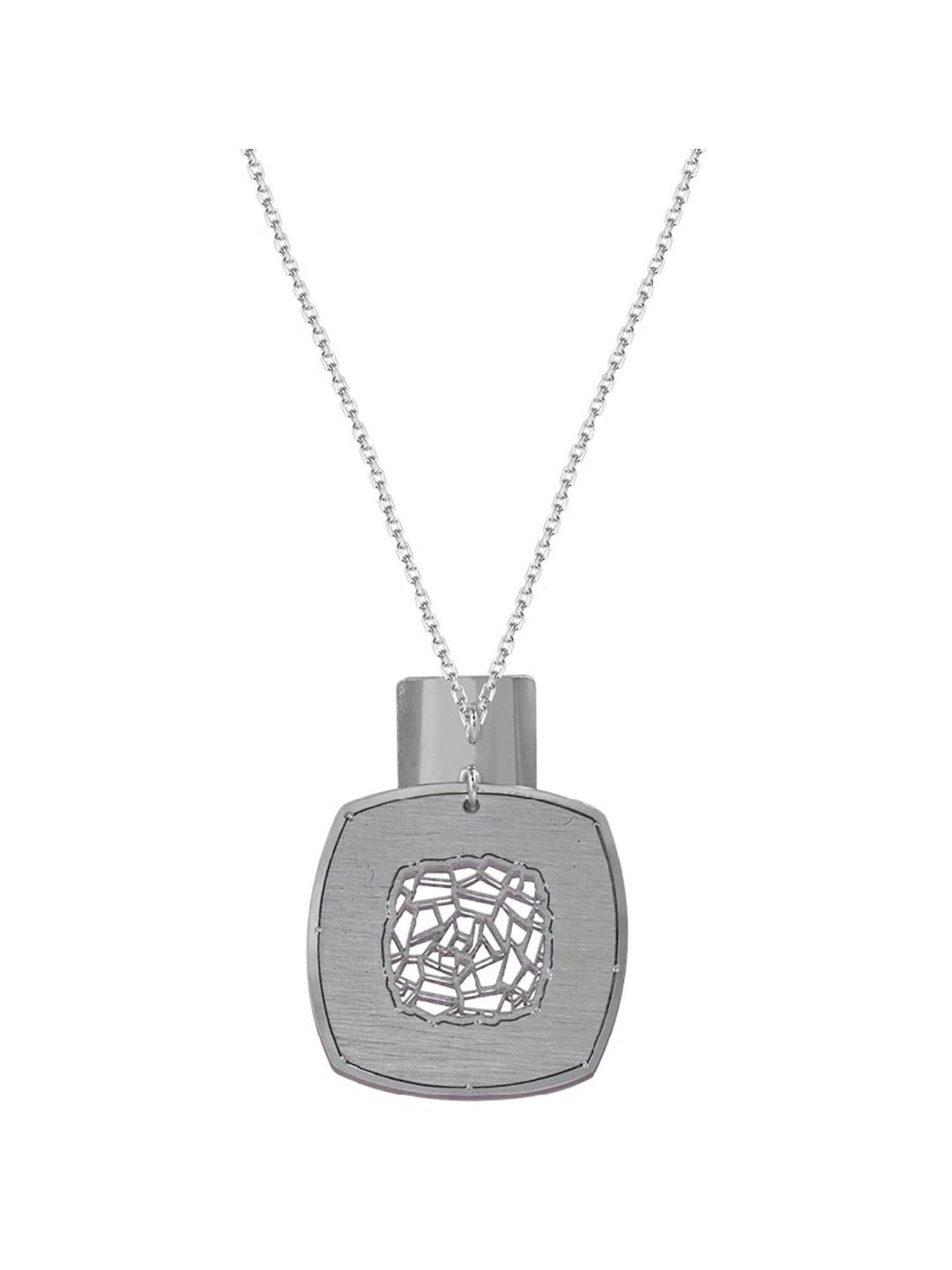 Rihi by P.C. Chandra Jewellers Square Pendant With Chain For Women & Girls