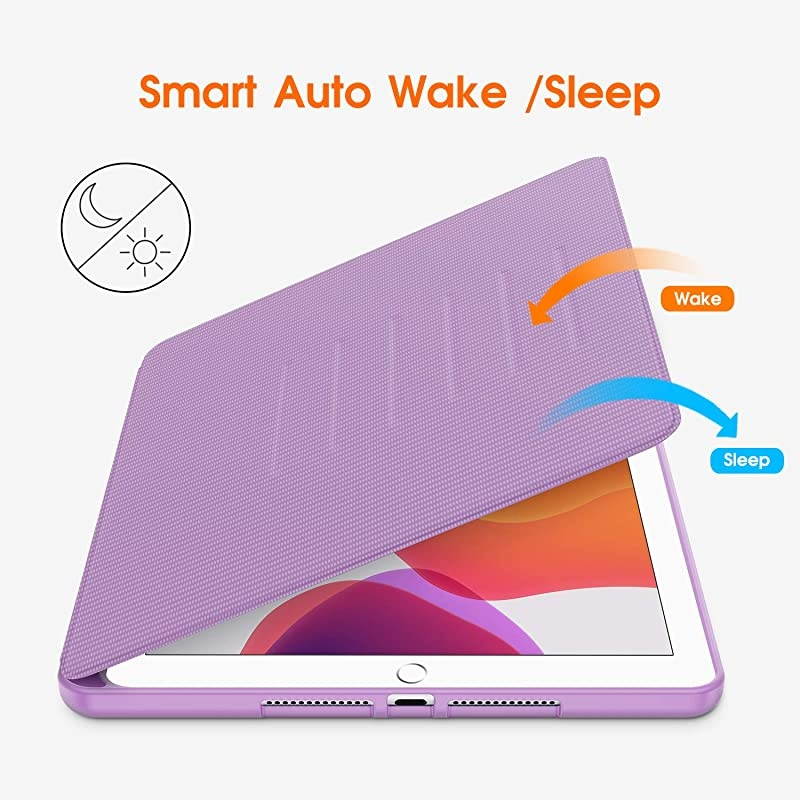 Case for iPad 102 20202019 iPad 8th7th Generation Luxury Series Builtin Pencil Holder + 6 Magnetic Stand Angles + 360 Full Protection + Premium PU Leather SleepWake Cover Violet