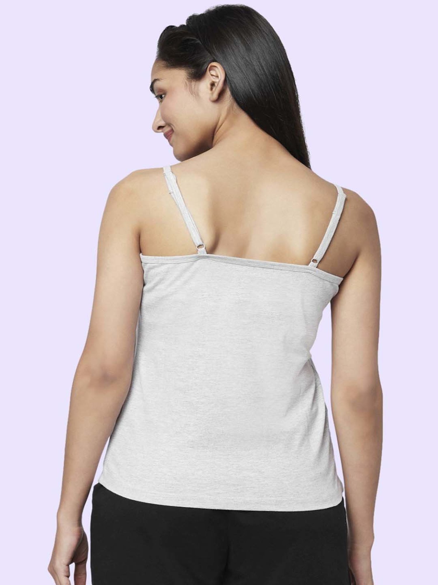 Superstar by Westside White Ribbed Cotton Blend Tank Top