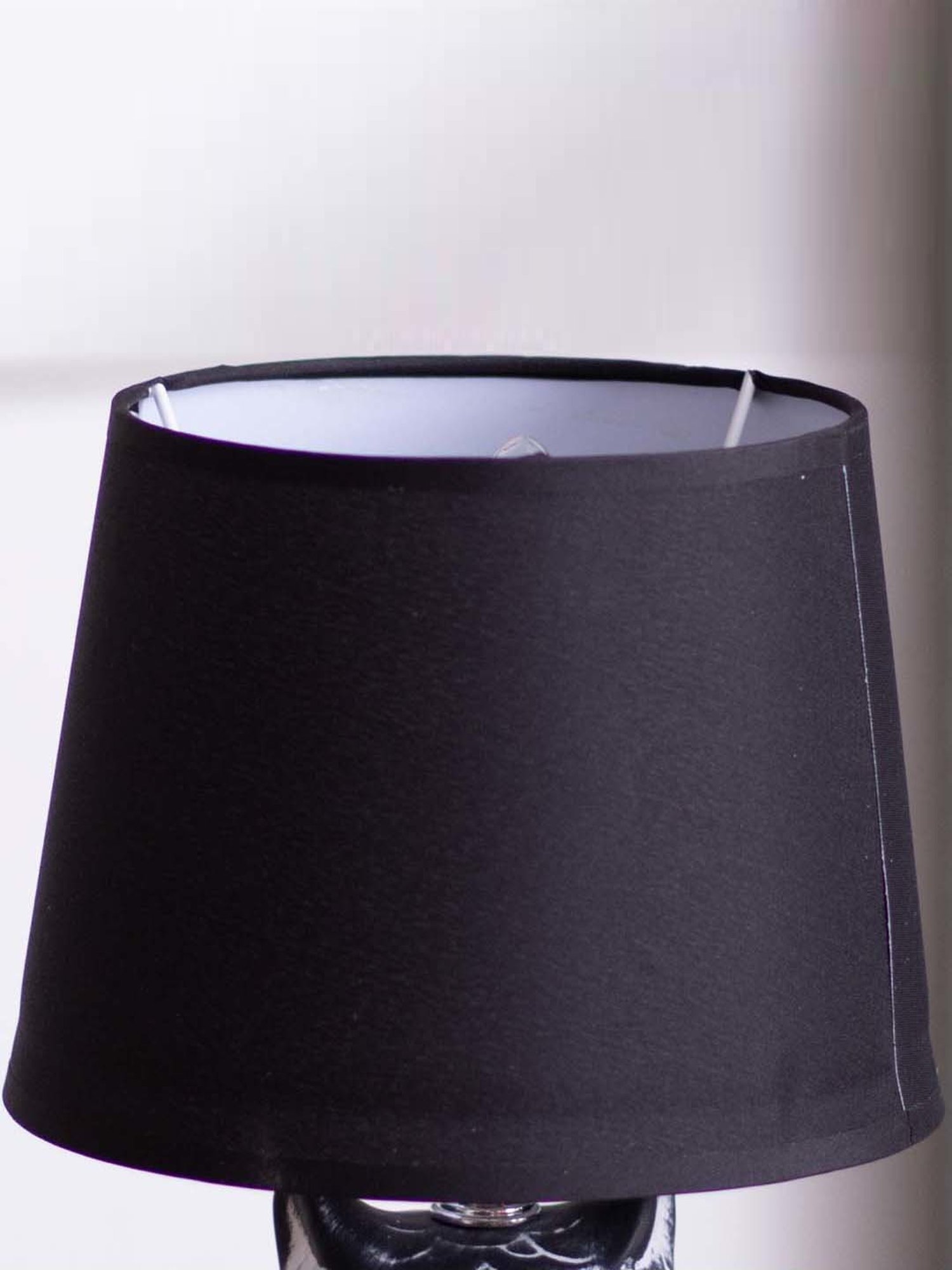 The Decor Kart Black Ceramic 'Graceful Night' Owl Figurine Table Lamp