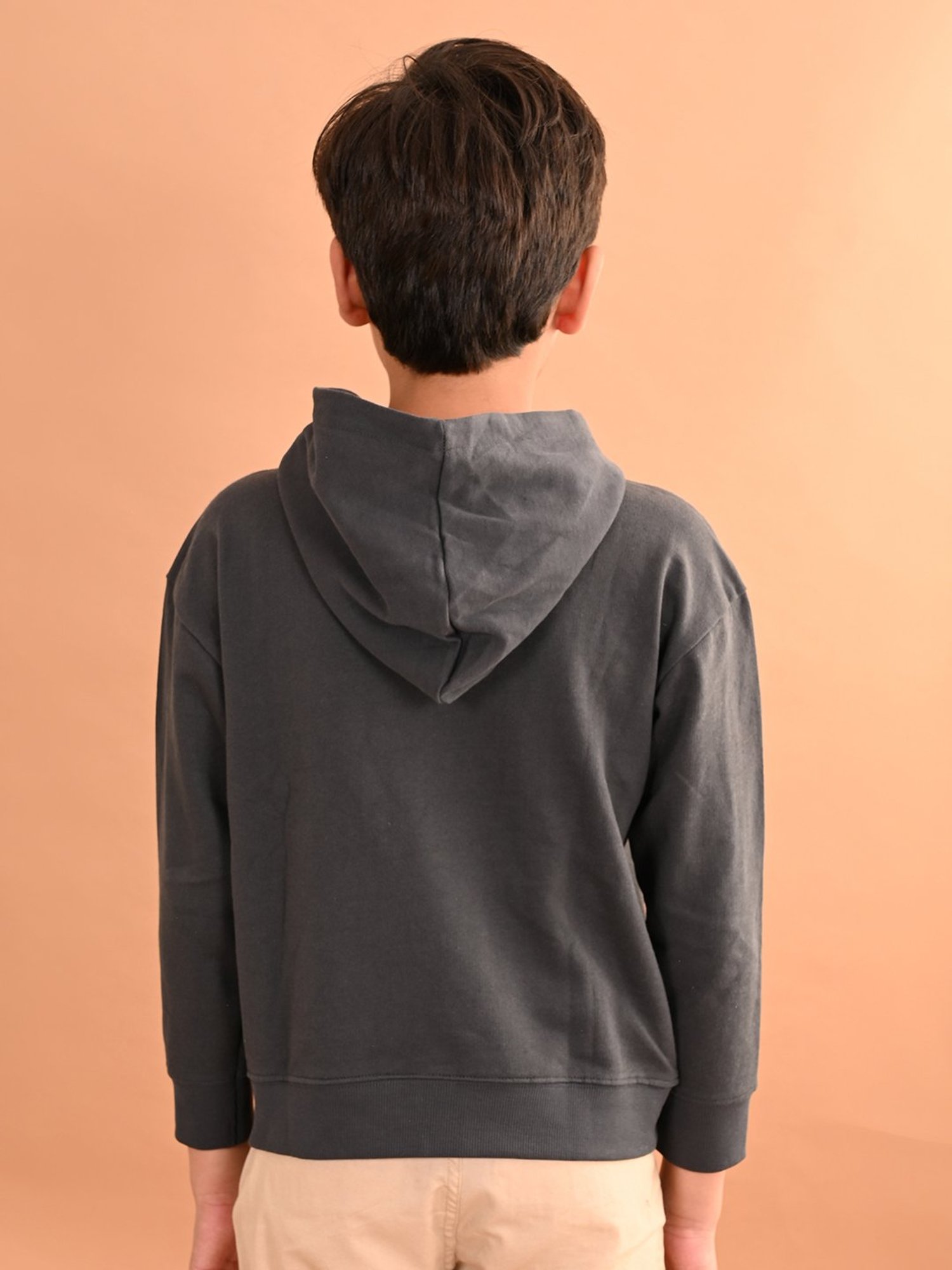 LilPicks Kids Dark Grey Printed Full Sleeves Sweatshirt