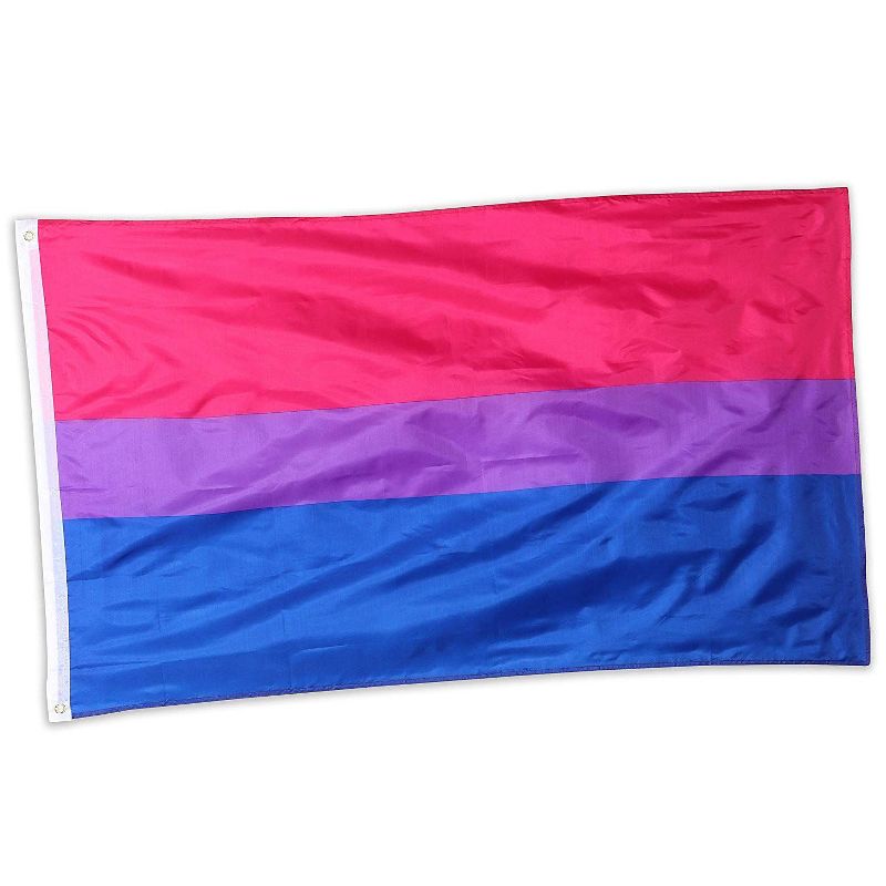 Juvale 2 Pack Bisexual Pride Flags with Brass Metal Grommets, LGBTQ Accessories (3 x 5 ft)