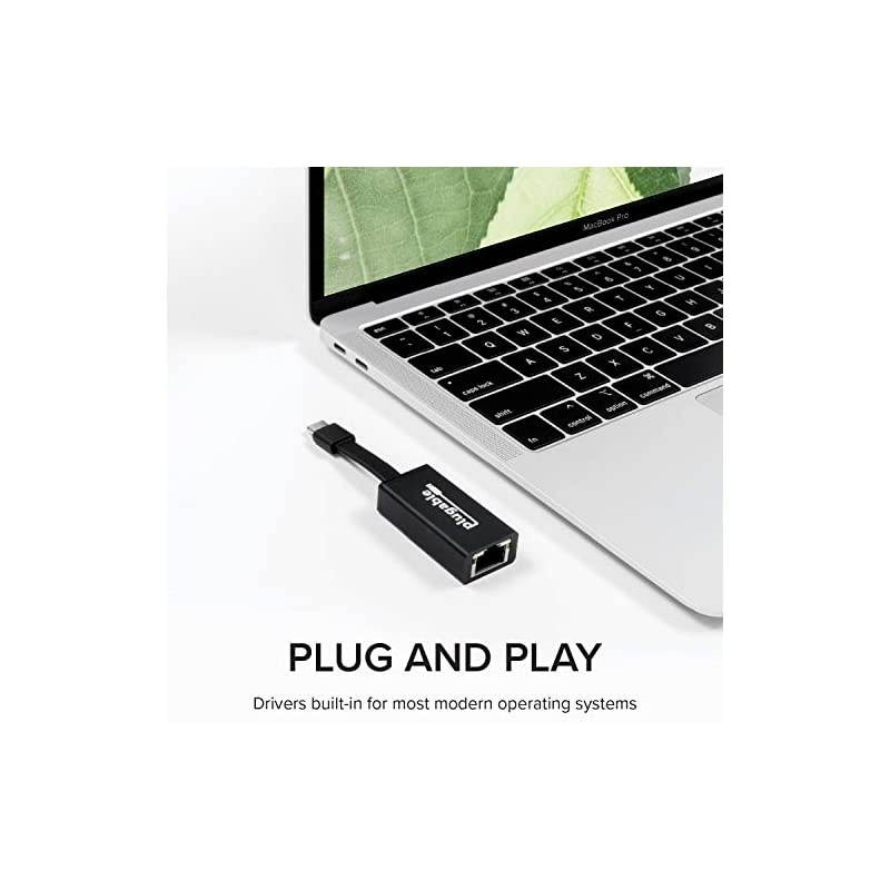 USB C to Ethernet Adapter Fast and Reliable Gigabit Speed Thunderbolt 3 to Ethernet Adapter Compatible with MacBook Pro Windows macOS and ChromeOS