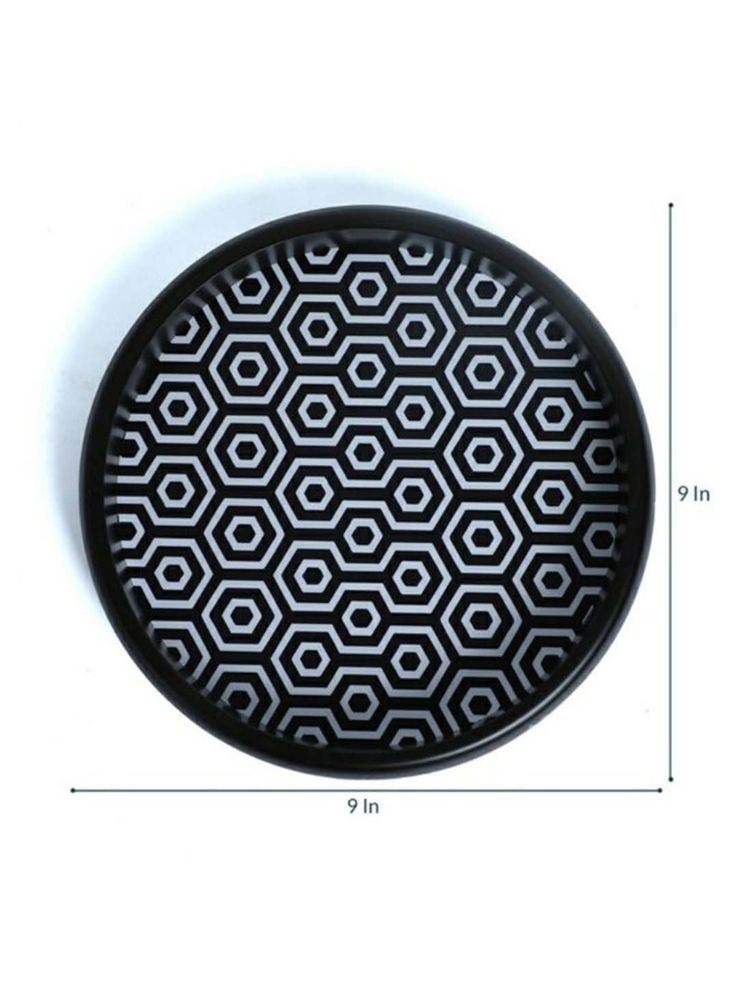 Crayton Black & White Round MDF Wall Hanging - Set of 1