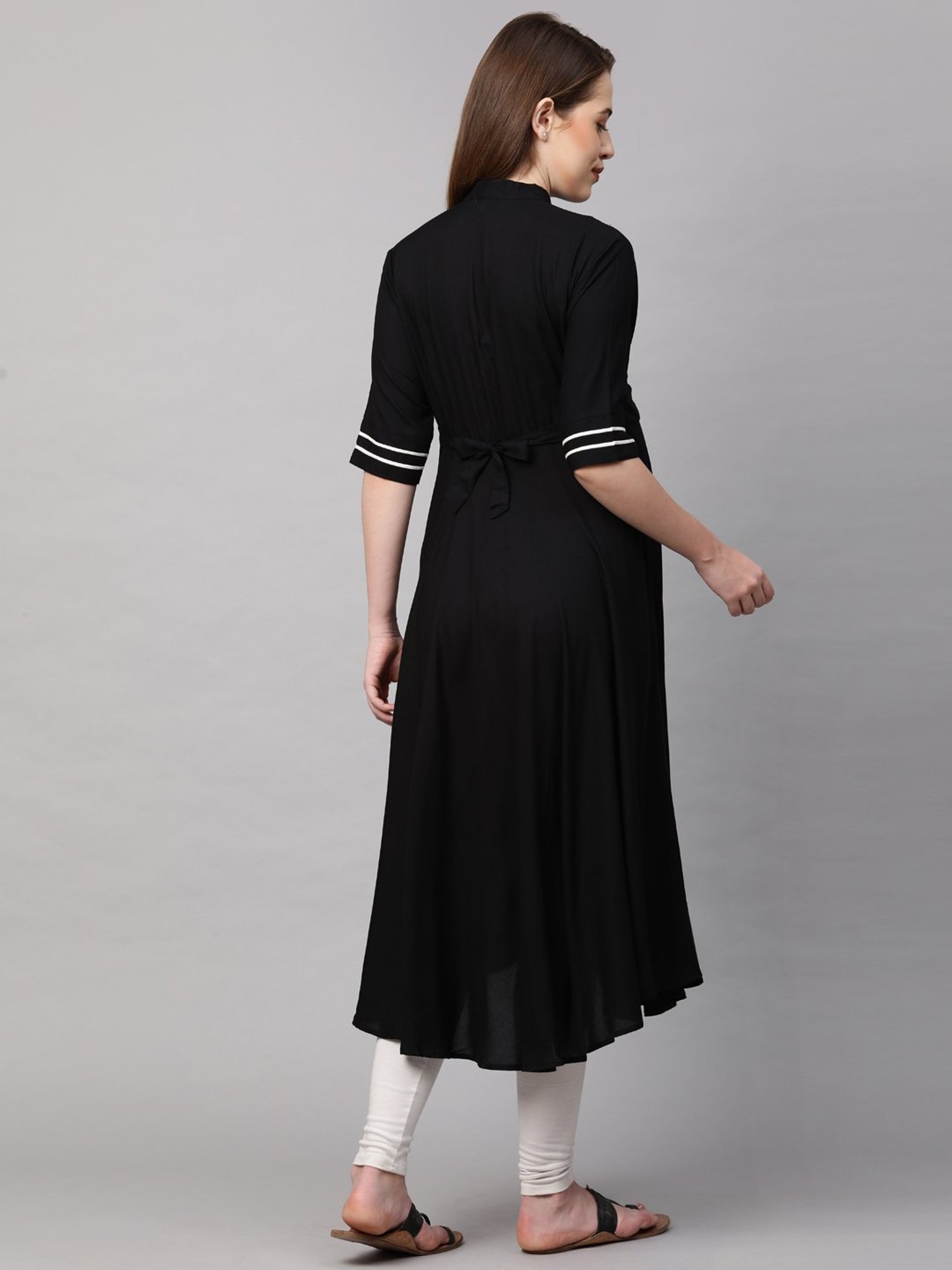 MomToBe Black Regular Fit Maternity Kurta