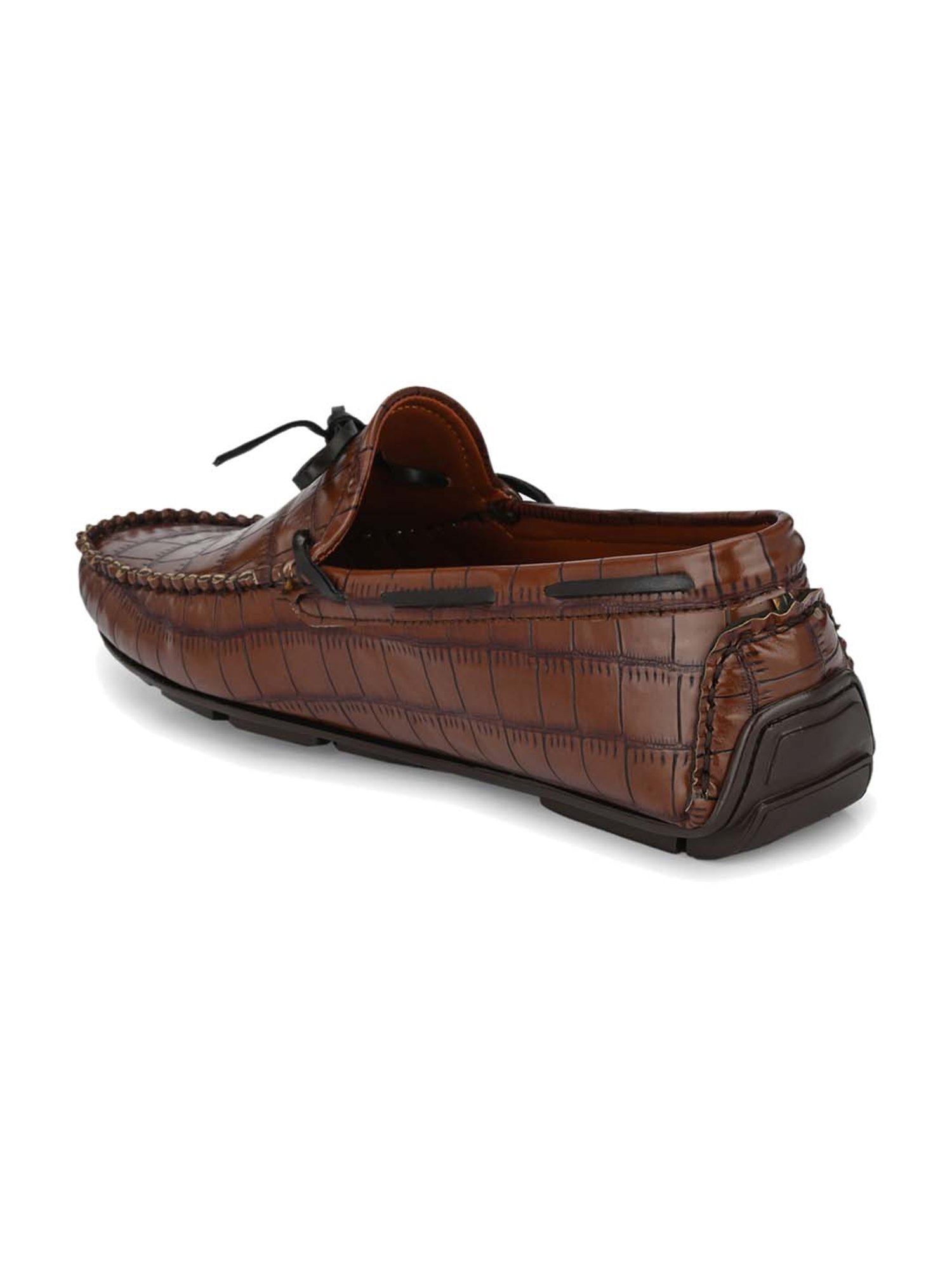 El Paso Men's Brown Boat Shoes