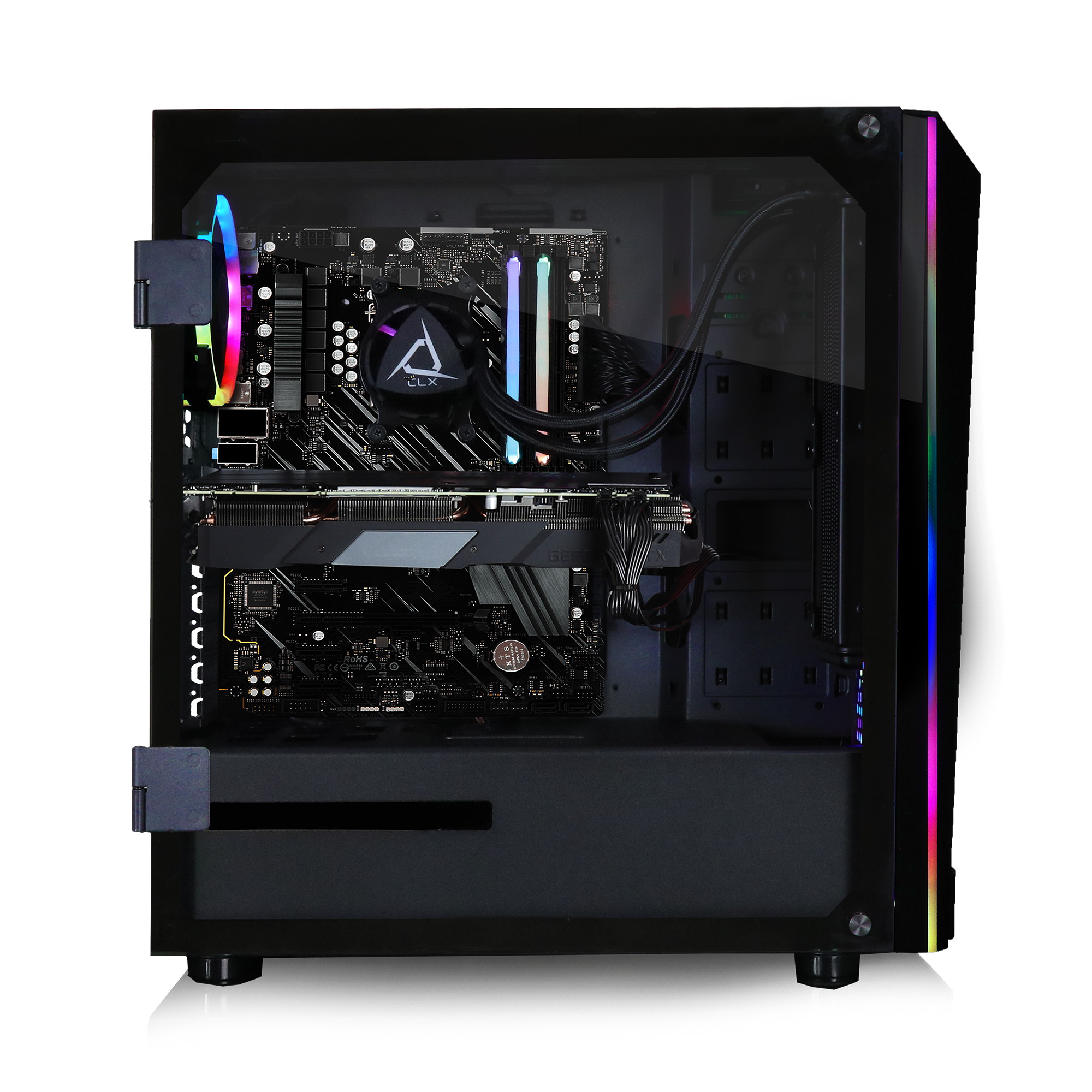CLX SET - Liquid Cooled Intel Core i9 9900KF 3.6Ghz 8-Core Processor, 16GB DDR4 Memory, GeForce RTX 3070 8GB GDDR6 Graphics, 480GB SSD, 2TB HDD, WiFi, Windows 10 Home 64-bit