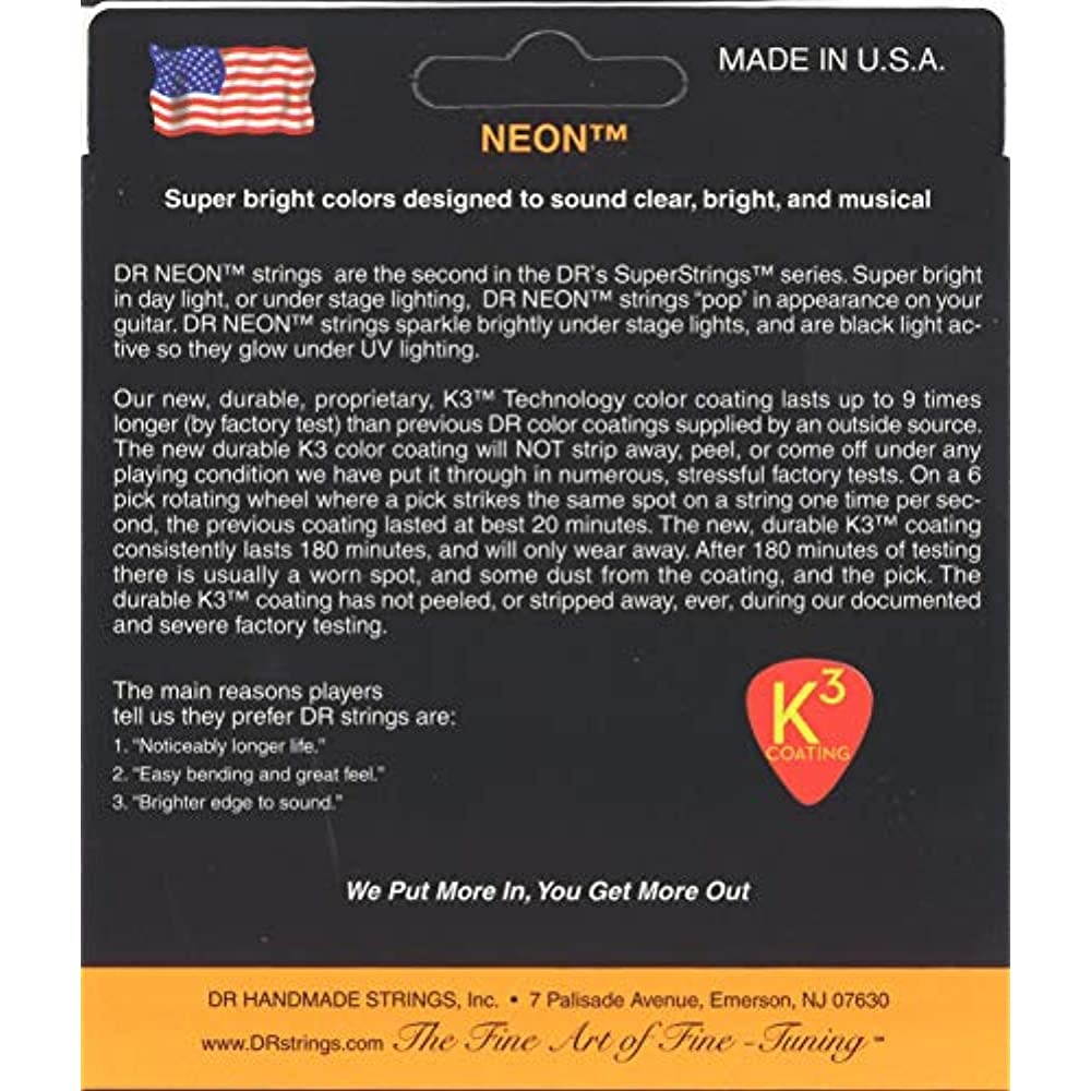 DR Neon HiDef Super Electic Guitar Strings - Orange - Medium