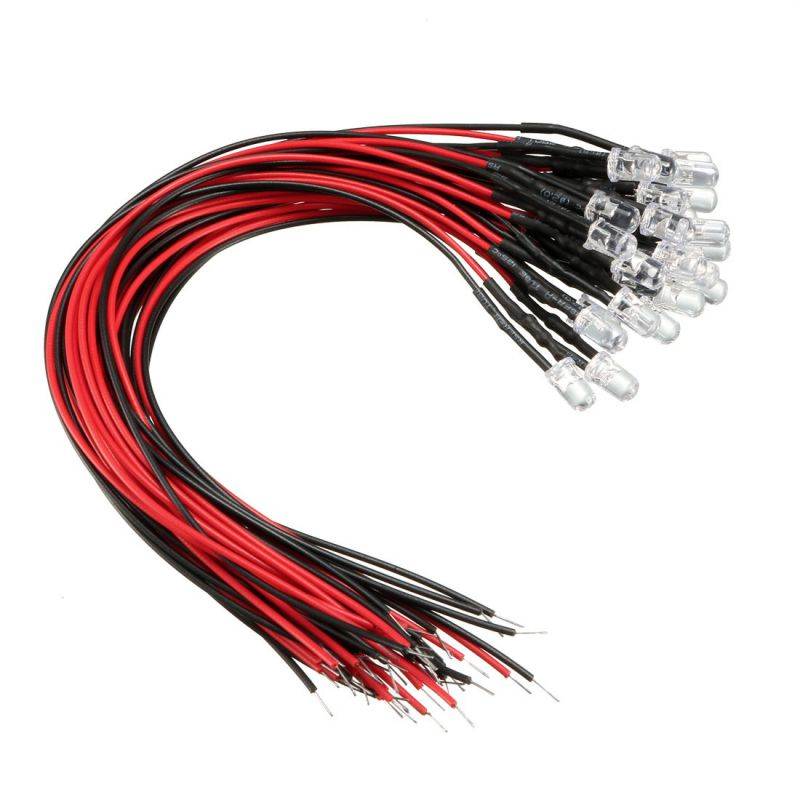 200Pcs White 5mm Round Emitting Diode LED Light Lamp 3.0-3.2V