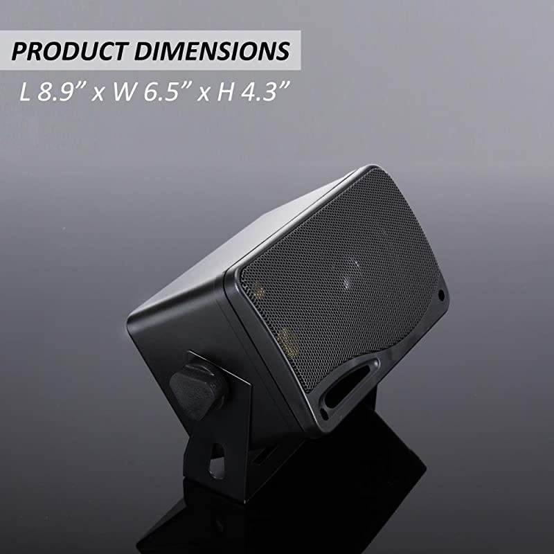 3-Way Indoor Outdoor Speaker System - 3.5 Inch 200W Pair of Mini Box Ceiling Wall Mount Speakers w/ 1" Tweeter, 3.25" Woofer, 1.75&rdquo; Midrange - Home Theater Entertainment, PA System -  2022SX