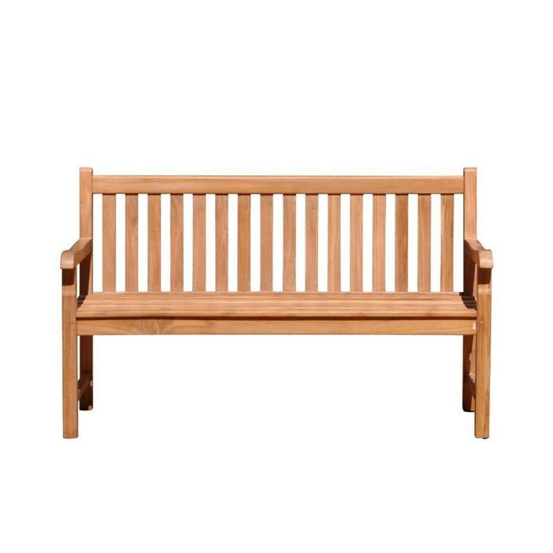 Teak Heritage Outdoor Two Seater Bench - Natural Finish - Courtyard Casual