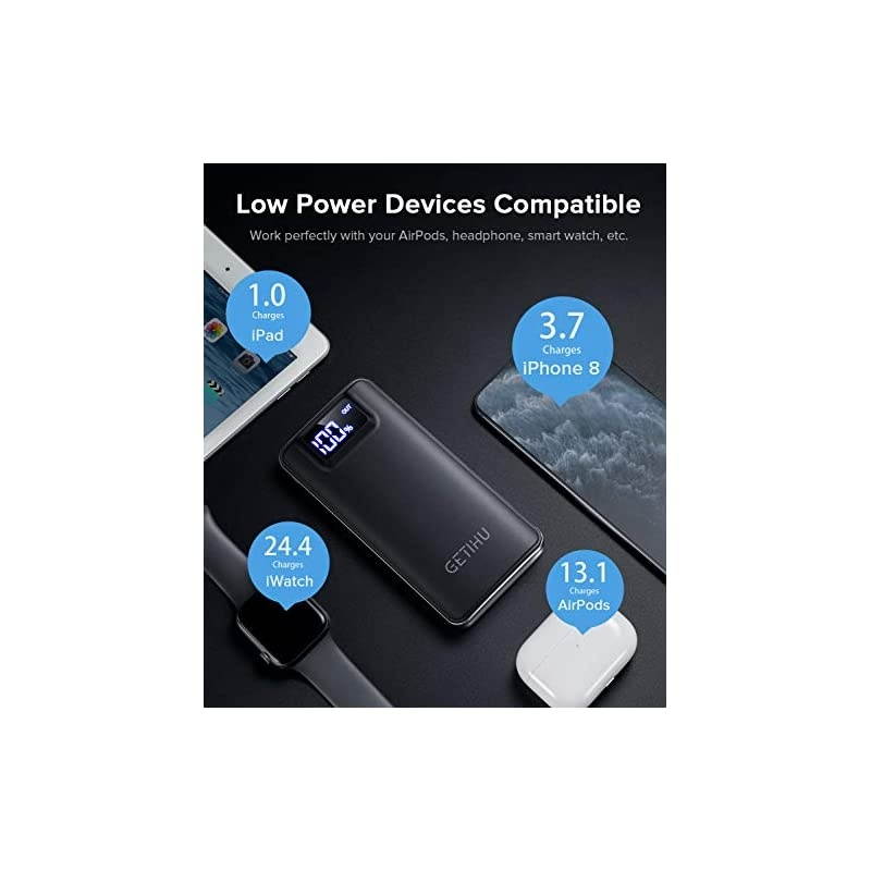 Portable Charger, 3A High Speed 10000mAh LED Display USB C Power Bank, Tri-outputs Battery Pack with Flashlight Compatible with iPhone 12 11 X 8 Samsung S20 Google LG iPad Tablet[2021 Upgraded]