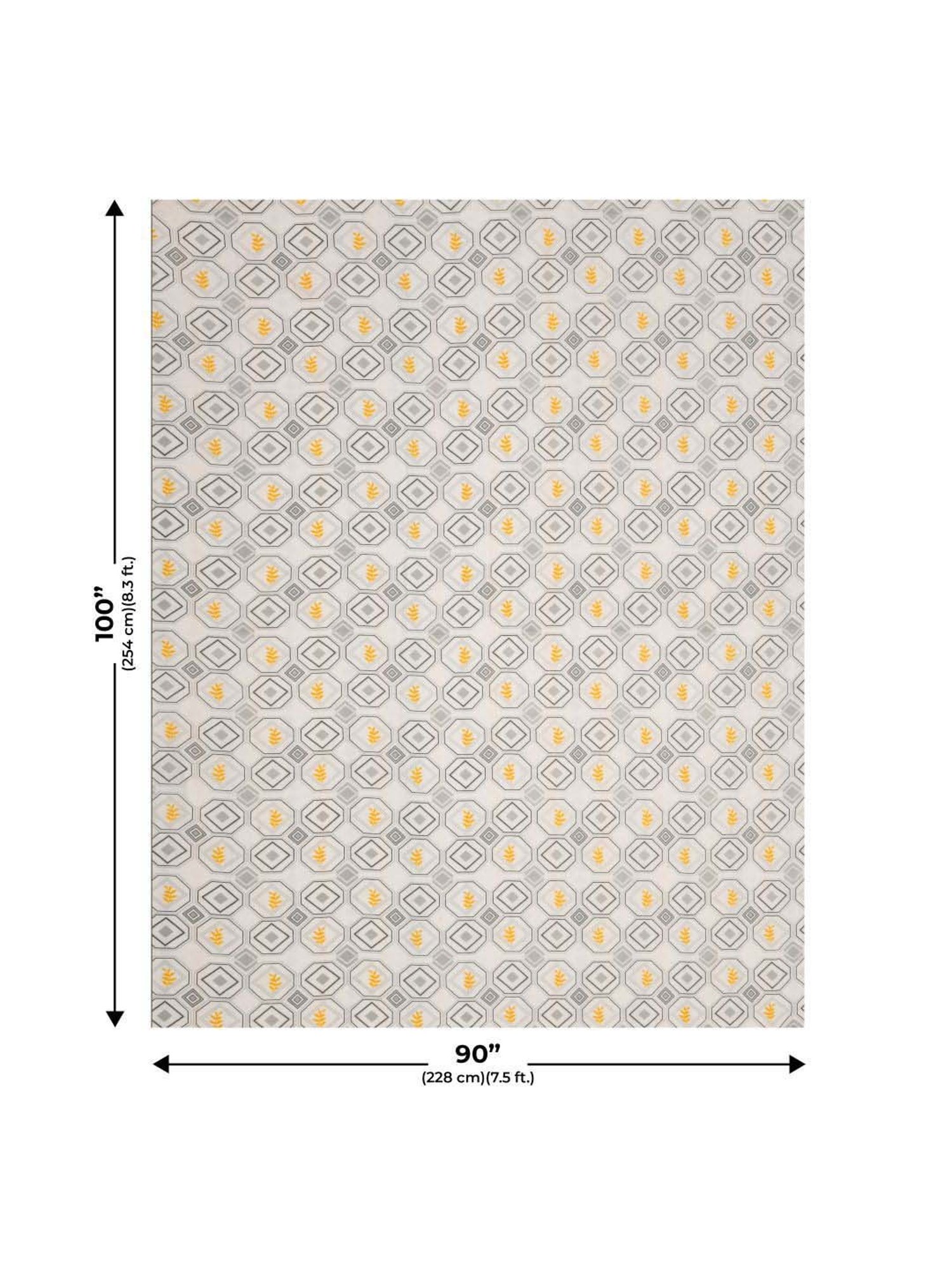 Haus & Kinder Cambric Floral Green & Yellow Cotton Single Reversible Dohar