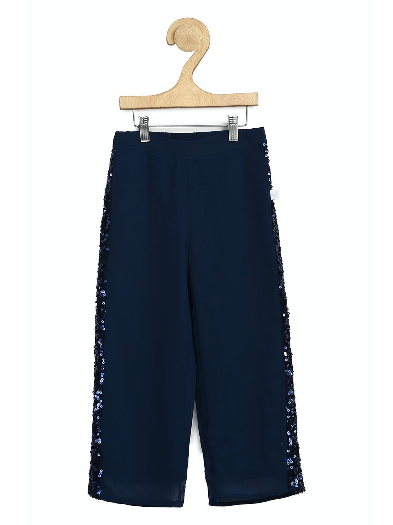 METTLE Girls Navy Solid Joggers