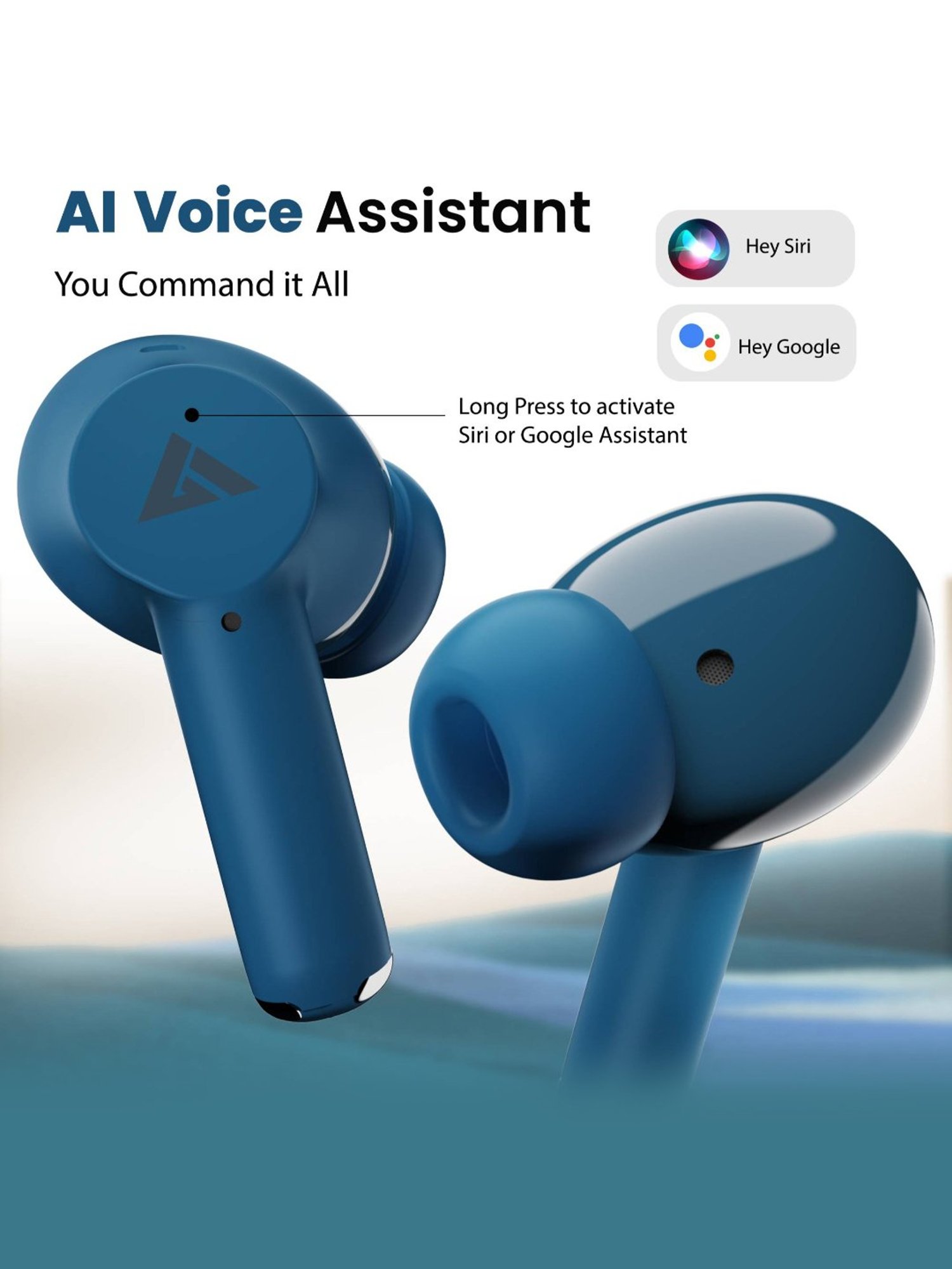 Boult Audio W40 In Ear BT Earbuds with Quad Mic ENC & 48H Battery Life (Denim Blue, True Wireless)