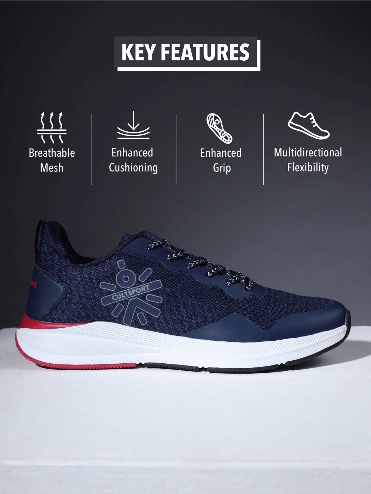 Cultsport Men's Hustle Navy Running Shoes