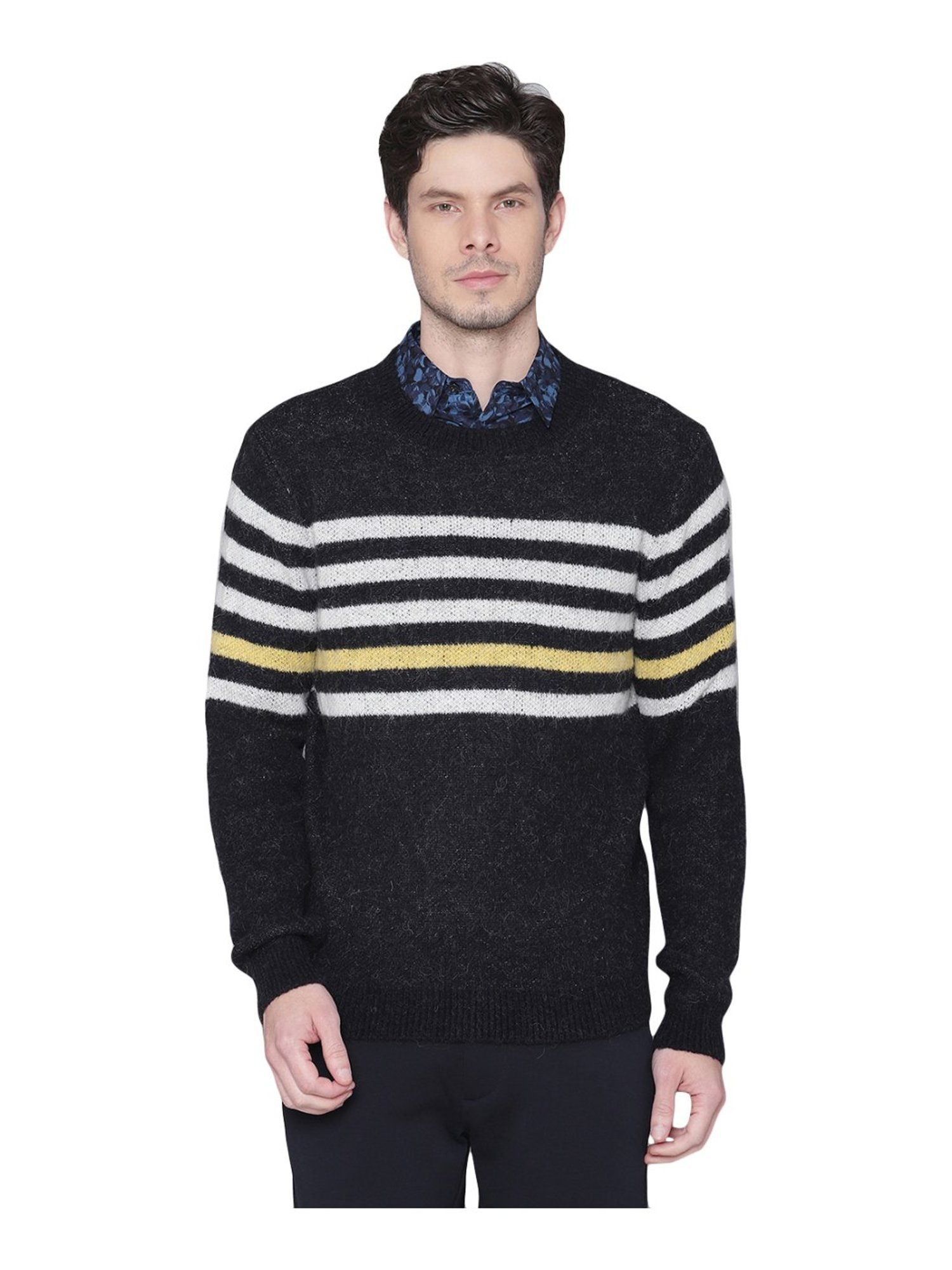 Antony Morato Black Regular Fit Striped Sweater